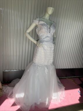 knee length dresses for ladies Off The Shoulder Mermaid Wedding Dresses Cheap Bridal Gown – Tirdress main image 1